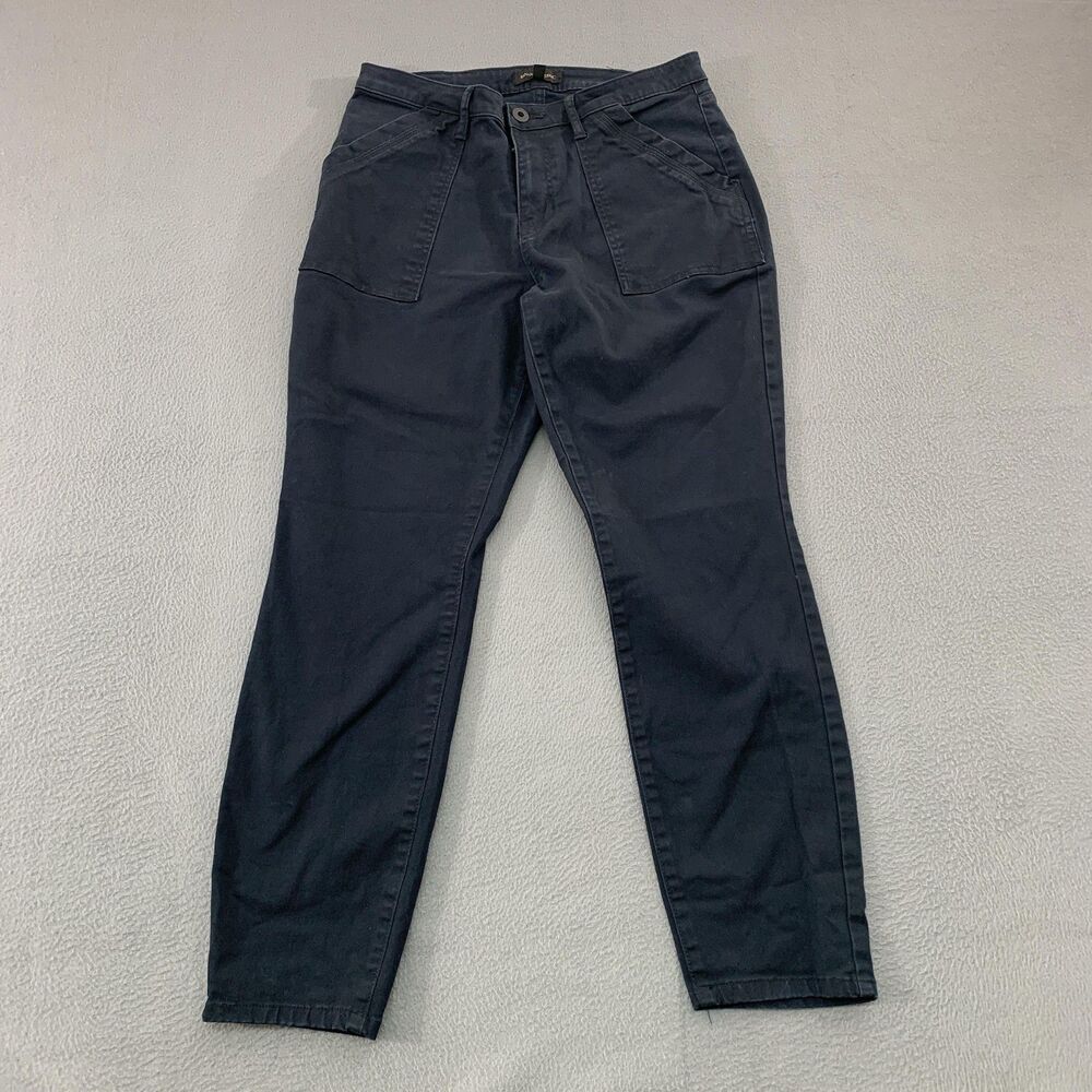Banana Republic Chino Pants Womens 8 Blue Tapered Twill Utility Pockets Stretch